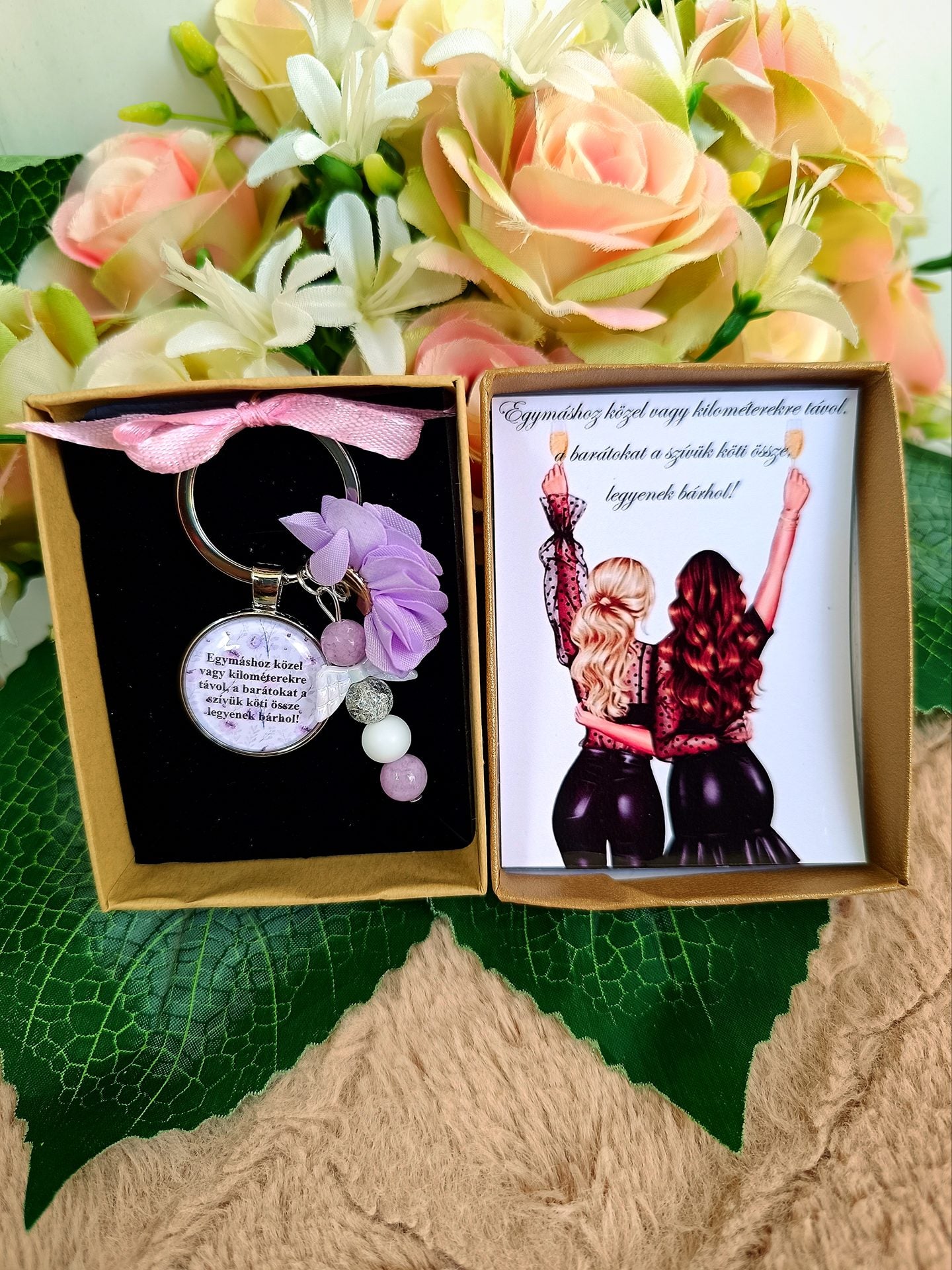 Barátság kulcstartó lila II